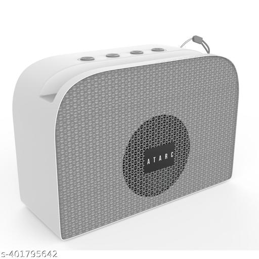 ATARC AT-611 Ultimate 10W Bluetooth Speaker Hi-fi Stereo Sound Surround Upto 08 Hours Playback, Best for Mobile, Laptop/PC, Ipad, Media Players with Multi Modes Aux/TF Card/USB (White)
