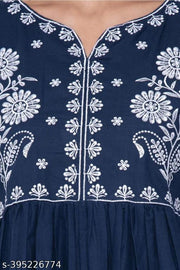 KGF Anarkali Kurti | Blue Embroidered Kurti | Anarkali Embroidery Kurti | Designer Anarkali Kurti | Ethnic Blue Kurti | Festive Wear Anarkali | Traditional Embroidered Kurti | Blue  Anarkali Dress | Embroidery Kurti for Women