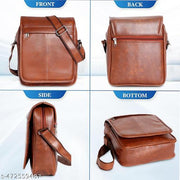 Stylish PU Leather Padded Sling Cross Body Travel Office Business Messenger One Side Shoulder Bag for Men & Women
