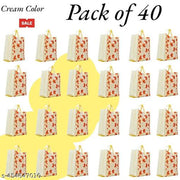 CARRY CLOUD Non-Stitched Autumn Theme Grocery Shopping Bag with Handles, Printed Shopping Bags (Cream, Pack of 40)