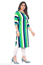 Women Printed Crepe Straight Kurti