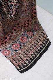 Ajrakh Printed Modal Satin Silk Saree