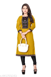 Desigener Kurti New Collection Cotton Blend Stylish New Trendy Embroidered Pattern Casual Kurta for Girls & Women