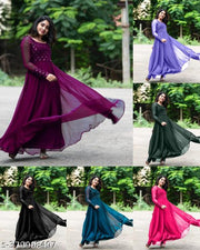 georgette mirror work dress