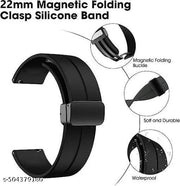 22MM SiliconeStrap with Folding Magnetic Lock Compatible with Watch 3 45mm/ Watch 46mm/Gear S3 Classic/Frontier Compatible All 22MM Watches(Only Strap2)
