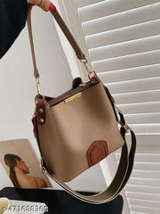 The Perfect Companion: A PU Leather Women's Handbag with Two Handles and One Spacious Compartment for Office, Travel, Party, and Casual Use