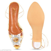 JM LOOKS Women Heels Sandals Comfortable and Stylish Transparent Upper Kitten Heel Sandal
