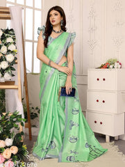 SSC Women's Printed Trendy Art Silk Saree with Blouse Material