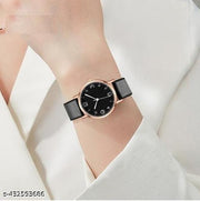 High Quality Round Dial Fancy Leather Belt Women Analog Watch(Pack of 2)