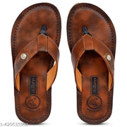 Trendy/Casual/Dailywear Alkro Vintage Leather Comfort Slippers For Mens And Boys In BROWN