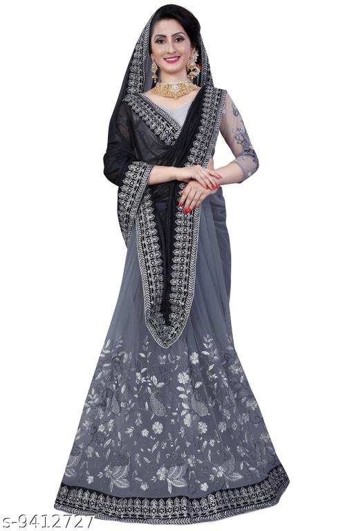 Black Colour  Havy embroidered Party Wear saree with blouse piece