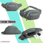 Waist Bag for Men & Women | Premium Stitching, Branded Zippers, Waterproof Pocket, RFID Safe | Large Fanny Pack for Hiking, Travel, Cycling & Moneey, Belt (Grey)