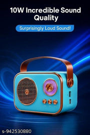 Vintage Bluetooth Wireless Speaker | 10W RMS Loud Sound | Retro Design with Type-C Charging