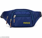 Nyfee Unisex blue Waist Bag for Men & Women | Multi-Pocket Travel Sling Bag | Adjustable Strap