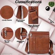 Premium flyboy Embossed Logo Men Leather Sling Shoulder Bag .
