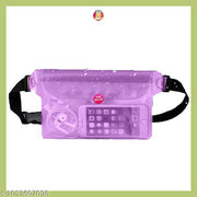 Waterproof Transparent Waist Bag for Mobile Phone & Essentials | Adjustable Waist Pouch | Travel, Running & Outdoor Use (Purple)