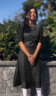 BLACK.Organza Kurti