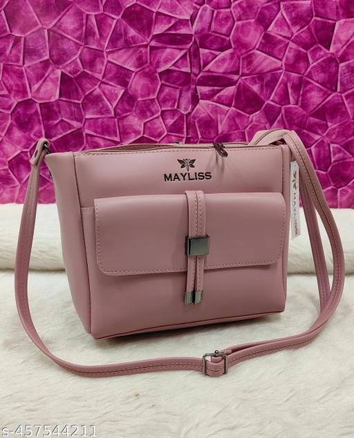 Classic women Pink PU sling bags/Premium PU leather sling bags for women/Designer Crossbody sling/Full handwork bag/party wear and wedding bag for women