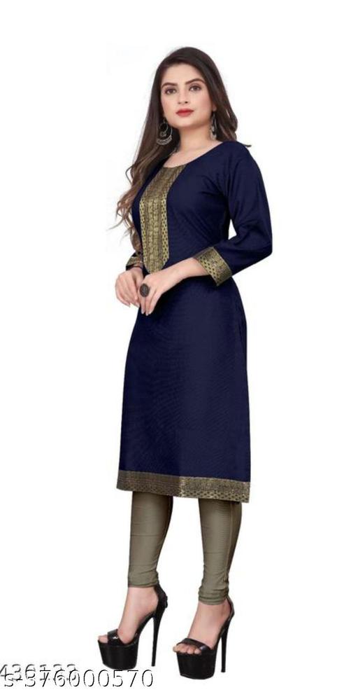 Stylelist Lace Border straight kurti for women and girls