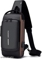 Anti-theft Crossbody Sling Bag – Waterproof Chest Daypack with USB Charging, Shoulder Waterproof Crossbody Backpack for Men and Women