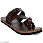 Footek Unique Stylish flip flops and men slippers synthetic leather color brown