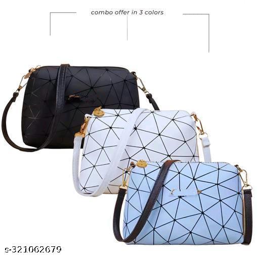 Women Attractive Bags 3 Combo Different Color Printed Sling 3 Bags