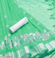 Bollywood Chanderi Cotton New Fancy Embroidery Saree For Festival
