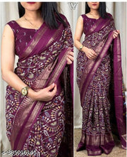 Warli Print Dola Silk Saree