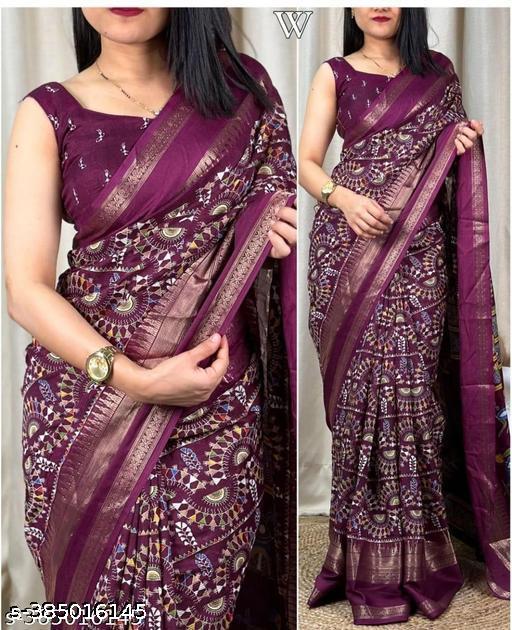 Warli Print Dola Silk Saree