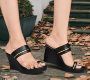 Fancy Wedding Embroidery Wedges Heel Sandal For Women & Girls