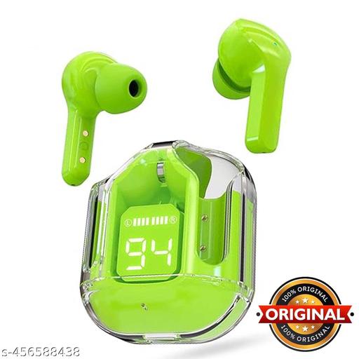 Bluetooth Earpod, True Wireless Bluetooth Headphone, TWS Earphone, TWS Headphone, bluetooth headset, Transparent Design, Sweat Proof, 10mm HD Drivers - Green