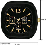 STYLISH ROYAL LOOKING ANALOG WATCH WHITE & GREY SILICON STRAP,SQUARE PREMIUM DIAL,  WATCH, CASUAL FORMAL, PARTYWEAR, BRANDED WATCH, FOR (DIWILI BEST GIFT OFFER PACK) MEN AND BOY.