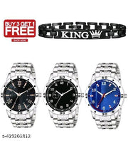 Men's stylish watches Combo-Pek of 3 Watch+King Breslet Free