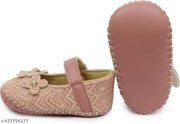Neska Moda 6 To 12 Months Baby Girls Synthetic Leather Floral Baby Sandal Booties (Toe to Heel Length - 12 cm, Black, Peach)-BT1893andBT1895