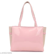 Carrylux Glossy Shiny Patent Tote Bag With 3 Compartments