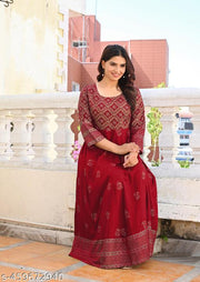 Women Printed Anarklai Kurti For Women & Girls