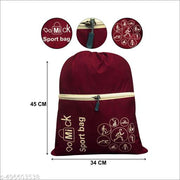 Polyester Waterproof Drawstring Multipurpose use Backpack Light Weight/Washable/Reusable With Zip pocket Reusable for Men Women (39X34 CM) COLOR BROWN PACK OF 1