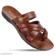 WALKAROO Men Everyday Comfort Slip-On Sandals with Cushion Sole |gents slippers| daily wear slippers for men| slippers For men|outdoor chappals| lightweight chappals| flat slippers for men| slip on chappals| Walkaroo men footwear-W5687 Dark Brown