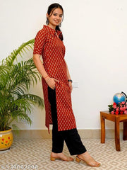 JEMCY New Latest Printed Collor neck Kurti for women