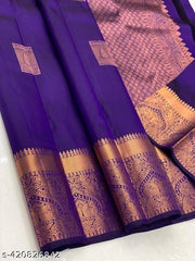 Tempting Blue Soft Silk Saree With Fragrant Blouse Piece