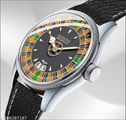 3D New Design Date Display Leather Strap Analog