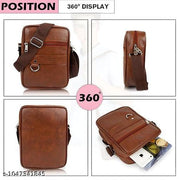 Leather Small Sling Bag for Men | Chest Slinger bag | Crossbody Bag| Side Bag Men | Mini Leather Slings | Corporate Gift Item | Passport Sling.