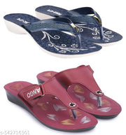 Astel Multicolor Combo of Women's Slippers and Flipflop - Pack of 2