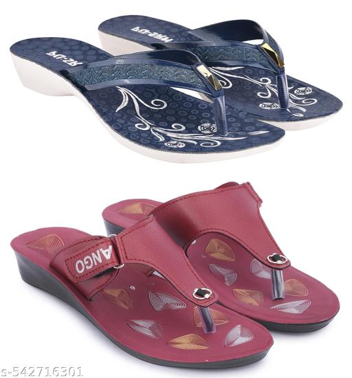 Astel Multicolor Combo of Women's Slippers and Flipflop - Pack of 2