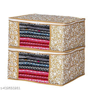 GARMENT COVER CLOTHES COVER SAREE COVER STORAGE ORGANIZER CLOTH STORAGE BOX FOLDABLE CLOTH STORAGE BOX SAREE BAGS SAREE PACKING PACKET PACK OF 2