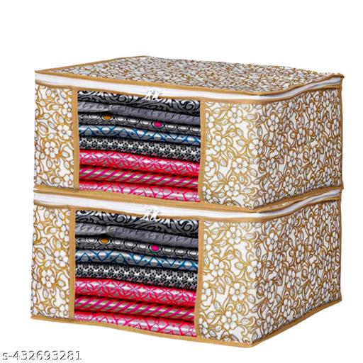 GARMENT COVER CLOTHES COVER SAREE COVER STORAGE ORGANIZER CLOTH STORAGE BOX FOLDABLE CLOTH STORAGE BOX SAREE BAGS SAREE PACKING PACKET PACK OF 2