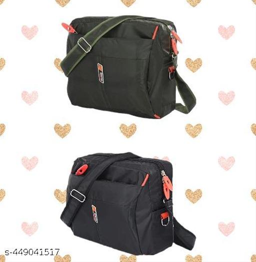 Trendy Unisex Sling bag Crossbody Polyester Messenger Bag | One Side Sling Bag For Men And Women | Side Bag | Polyster Bag | Side Bag For Daily Use(Pack of 2)
