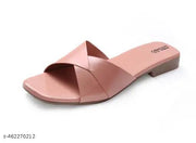 Women’s Peach Flat Sandals | Stylish Open-Toe Slip-On Flats | Soft Cushioned Sole Comfortable Footwear | Lightweight & Durable Casual Sandals for Daily Wear, Office, College, Travel, Shopping & Summer Outings