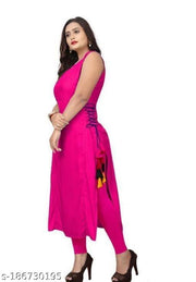Cool&Classy Rayon Kurtis(Pink)