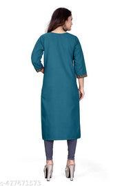 Fashionable Cotton Slub jacquard work Kurti For Women